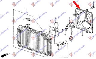 Κάλλυμα Βεντιλατέρ Ψυγείου ΜεΤΑΛ. / HONDA CIVIC SEDAN 84-85 / 19015PE0023 - 1 Τεμ