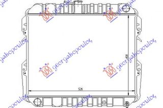 Ψυγείο Νερού Βενζίνη (40x53) (ΧΑΛΚΟΣ) / TOYOTA HI-LUX (YN 110) 4WD 89-97 / 16400-71071 - 1 Τεμ