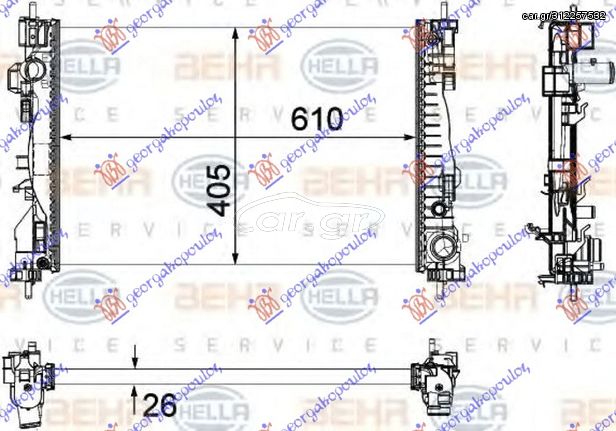 Ψυγείο 1.4Turbo(125-170)(61x40.5x2.6)(MAHLE BEHR PREMIUM LINE) / ALFA ROMEO GIULIETTA 10- / 50514472 - 1 Τεμ