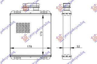 Ψυγείο Καλοριφέρ (B) +/-ΑC (176x180) / VW POLO 02-05 / 6R0819031 - 1 Τεμ