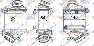 Ψυγείο Intercoller  4,0-4,4 Βενζίνη (130x144x64) (& GT/F07) / BMW SERIES 5 (F10/11) 13-16 / 13717575406 - Δεξί - 1 Τεμ