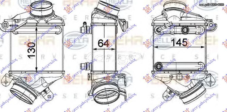 Ψυγείο Intercoller  4,0-4,4 Βενζίνη (130x144x64) (& GT/F07) / BMW SERIES 5 (F10/11) 13-16 / 13717575406 - Δεξί - 1 Τεμ