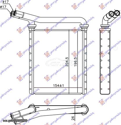 Ψυγείο Καλοριφέρ (154x197x26) / TOYOTA COROLLA (E 15) Sedan 11-13 / 87107-42170 - 1 Τεμ