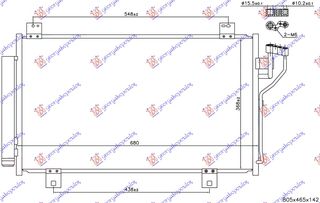 Ψυγείο A/C Για ΟΛΑ Βενζίνη (658x368x16) (GAS R134) / MAZDA 6 13-16 / GHR161480 - 1 Τεμ