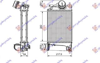 Ψυγείο Intercoller  1.6 DIG-Turbo (282x217x62) / RENAULT KADJAR 15-19 / 14461-BD70A - 1 Τεμ