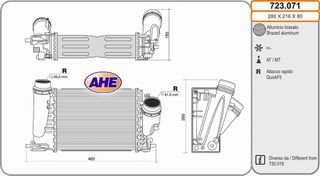 Carro Ψυγείο Intercooler 1.6 TCE Βενζίνη - 1.6 DCI Πετρέλαιο AYTOMATO (281x217x80) κατάλληλο για RENAULT MEGANE Sedan 2016- (LVA/LVM/LVN) / 144963358R - 1 Τεμ