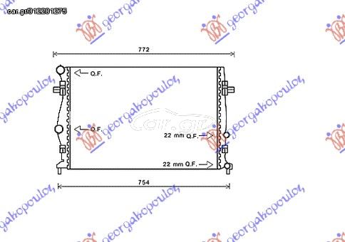 Ψυγείο 1.2 TSi Βενζίνη (650x440x22) 2 Σωληνάκια ΣΥΝΟΔΗΓΟ / VW GOLF SPORTSVAN 14-18 / 5Q0121251EA - 1 Τεμ