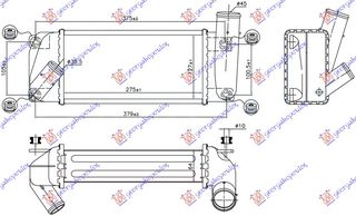 Ψυγείο Intercooler 1.4 D4D Πετρέλαιο (275x127x64) / TOYOTA AURIS 12-15 / 179400N080 - 1 Τεμ