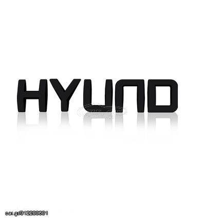 Αυτοκόλλητο Σήμα Μεταλλικό Για Hyundai Getz / Accent / Elantra / ix35 / i30 / i40 / iX20 Μαύρο 160 x 25mm 1 Τεμάχιο