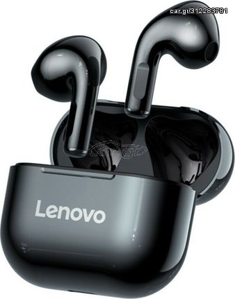 Lenovo LivePods LP40 Earbud Bluetooth Handsfree Ακουστικά με Αντοχή στον Ιδρώτα και Θήκη Φόρτισης Μαύρα