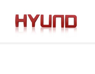 Αυτοκόλλητο Σήμα Μεταλλικό Για Hyundai Getz / Accent / Elantra / ix35 / i30 / i40 / iX20 Κόκκινο 160 x 25mm 1 Τεμάχιο