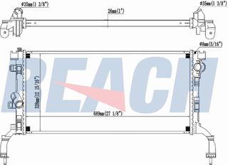 Carro Ψυγείο 1.5-2.0 DCI Πετρέλαιο +/- A/C Μηχανικό  (689x329) κατάλληλο για RENAULT LAGUNA 2007-2015 (BT0/BT1) / 214100004R - 1 Τεμ