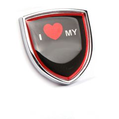 Αυτοκόλλητο Σήμα 3D I love Mini / Για Mini Cooper / Μαύρο 4cm 1 Τεμάχιο