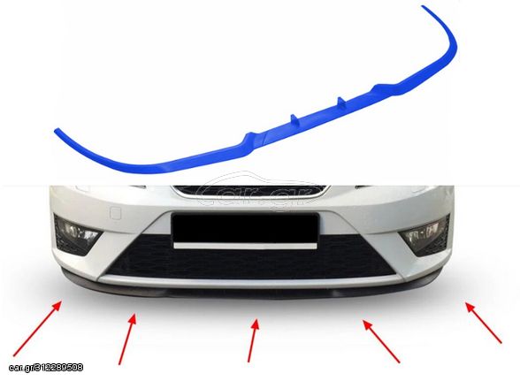 Μπροστινό Spoiler Universal Lip Spoiler CUΡ 2.0 Cupra Look Από Abs Πλαστικό Μπλε Χρώμα 3 Τεμάχια