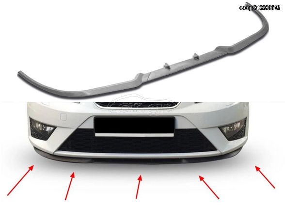 Μπροστινό Spoiler Universal Lip Spoiler CUΡ 2.0 Cupra Look Από Abs Πλαστικό Γκρι Χρώμα 3 Τεμάχια