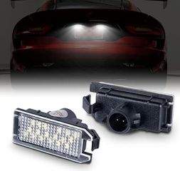 Led Φαναράκια Πινακίδας Για Fiat 500 2013-2019 / Jeep Grand Cherokee 14-20 / Compass 14-17 / Patriot  14-17 / Ζευγάρι 2 Τεμάχια / Carro Parts