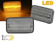 Carro  Πλαϊνά Φλας Φτερού Για VW Golf 1 / 2 74-91 / Jetta 84-91 / Corrado 88-95 Led Dynamic Λευκά 2 Τεμάχια CAR-2728