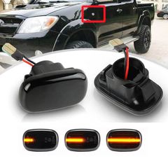 Carro Πλαϊνά Φλας Φτερού Για Toyota Avensis / Hilux / Celica / Prius / Corolla Led Dynamic Φιμέ 2 Τεμάχια CAR-12075