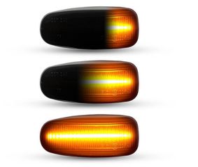 Depo Led φλας φτερού για Mercedes W140 / W202 / W210 / Vito / Sprinter - φιμέ με τρεχούμενο φλας - σετ 2τμχ / DE-0100