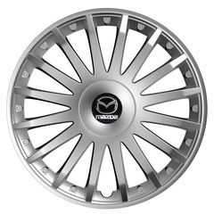 Τάσια Τροχών Αυτοκινήτου Versaco Crystal Ασημί 14" Με Σήμα Mazda 4 Τεμάχια