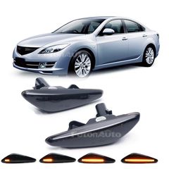 Carro 235084 Πλαϊνά Φλας Φτερού Για  Mazda 6 Atenza GH 08-12, RX-8 09-12, 5 Premacy CW 10-13,  MX5 ND 15+ Led Dynamic Φιμέ 2 Τεμάχια