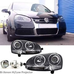 Μπροστινά Φανάρια Set Για Vw Golf V (5) 03-08 Bi-Xenon Projectors GTI / R32 Look Χρώμιο H7/H7 Με Μοτέρ & E-Mark