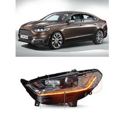 Μπροστινά Φανάρια Set Για Ford Mondeo mk5 13-16 DRL Chrome H7/Led Με Φλας Dynamic
