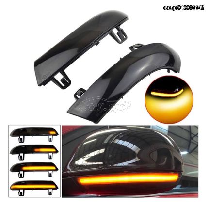 NTY ELP-VW-042 Φλας Καθρέπτη Για Vw Golf V (5) 03-08 / Jetta / Passat B6 3C / Sharan / Superb Dynamic Led Μαύρα 2 Τεμάχια