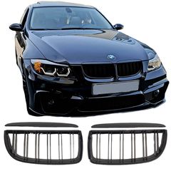 Prasco 242544 Καρδιές Μάσκας Για Bmw 3 E90 /E91 05-08 M4 Look Με Διπλή Γρίλια Μαύρο Γυαλιστερό 4 Τεμάχια