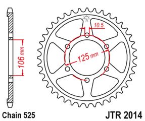 Κωδ.203036 Γρανάζι κίνησης πίσω JT 525 βήμα 50 δόντια από ατσάλι μαύρο - JTR2014.50ZBK τηλ.215-215-8211