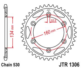 Κωδ.202681 Γρανάζι κίνησης πίσω JT 530 βήμα 42 δόντια από ατσάλι μαύρο - JTR1306.42ZBK τηλ.215-215-8211