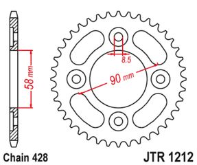 Κωδ.202670 Γρανάζι κίνησης πίσω JT 428 βήμα 36 δόντια από ατσάλι - JTR1212.36 τηλ.215-215-8211