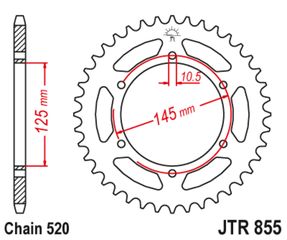 Κωδ.203170 Πίσω γρανάζι κίνησης μάρκας JT 47 δοντιών για Yamaha XT 660 R X 04 - JTR855.47 τηλ.215-215-8211