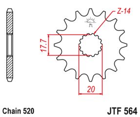 Κωδ.192425 Εμπρόσθιο γρανάζι κίνησης μάρκας JT 13 δοντιών για Yamaha WR 200 (91 94) - JTF564.13 τηλ.215-215-8211
