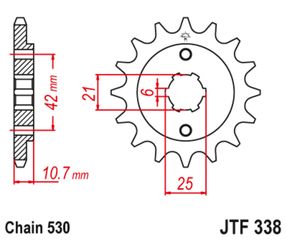 Κωδ.192326 Μπροστινό γρανάζι JT 17 δοντιών για Honda CB650 και CBX550 - JTF338.17 τηλ.215-215-8211