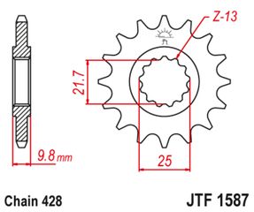 Κωδ.192250 Εμπρόσθιο γρανάζι κίνησης μάρκας JT 19 δοντιών για Yamaha FZR 400 RR Exup (90 95) - JTF1587.19 τηλ.215-215-8211