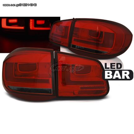 Πίσω Φανάρια Led Red-Smoke Για Volkswagen Tiguan 2007-2011 " T-Tec "