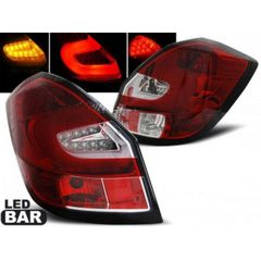 Πίσω Φανάρια Για Skoda Fabia II 07 - 06.14 Red White Led Bar