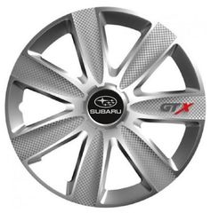 Τάσια Τροχών Αυτοκινήτου Versaco Carbon GTX 15" με σήμα 3d μεταλλικό Subaru 4 Τεμάχια