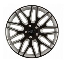 Τάσια Τροχών Αυτοκινήτου Versaco Dakar NC Μαύρο/Ασημι 14" με σήμα 3d μεταλλικό Ford 4 Τεμάχια