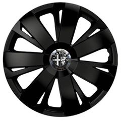Τάσια Τροχών Αυτοκινήτου Versaco Energy CBX 16" Μαύρο με σήμα 3d μεταλλικό Alfa Romeo 4 Τεμάχια