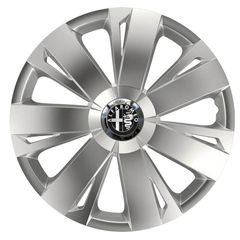 Τάσια Τροχών Αυτοκινήτου Versaco Energy RC Ασημί 14" με σήμα 3d μεταλλικό Alfa Romeo 4 Τεμάχια