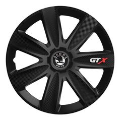 Τάσια Τροχών Αυτοκινήτου Versaco GTX Καρμπόν Μαύρο 16" με σήμα 3d μεταλλικό Skoda 4 Τεμάχια