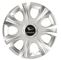 Τάσια Τροχών Αυτοκινήτου Versaco Impulse Ασημί 15" με σήμα 3d μεταλλικό Daihatsu 4 Τεμάχια