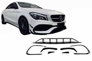 Splitters Μπροστινού Προφυλακτήρα Για Mercedes-Benz CLA W117 Facelift 16-18  Με Amg Line Προφυλακτήρα Piano Black 8 Τεμάχια