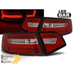 Πίσω Φανάρια Audi A6 LIM 08 - 11 Sedan Red White Led Bar Seq