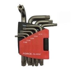 Κλειδιά Allen torx FORCE 5098 T με τρύπα σετ 9 τεμαχίων T10Η-T50Η ( 5098T )