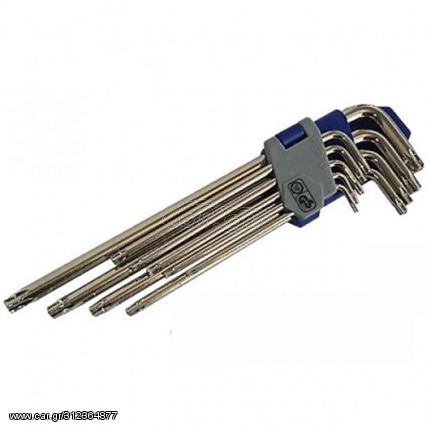 Κλειδιά Allen torx INTER 50738902 μακριά με τρύπα σετ 9 τεμαχίων T10Η-T50Η ( 50738902 )