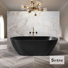 Μπανιέρα Solid Surface Ελεύθερης Τοποθέτησης CUSCO Freestanding 165x85, Sirene Black Matt CUS16585-401