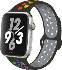 OEM New Fashion Silicone Strap Watch band For Apple Watches - Rainbow Black